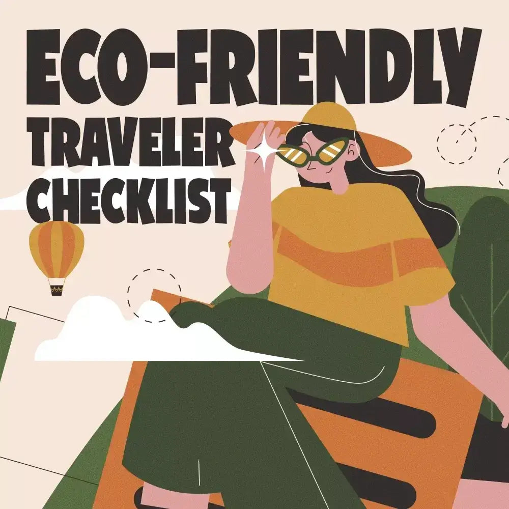 Eco-Friendly Traveler Checklist | Sustainable Travel Digital Download | Zero Waste Packing List, Green Travel Tips Guide