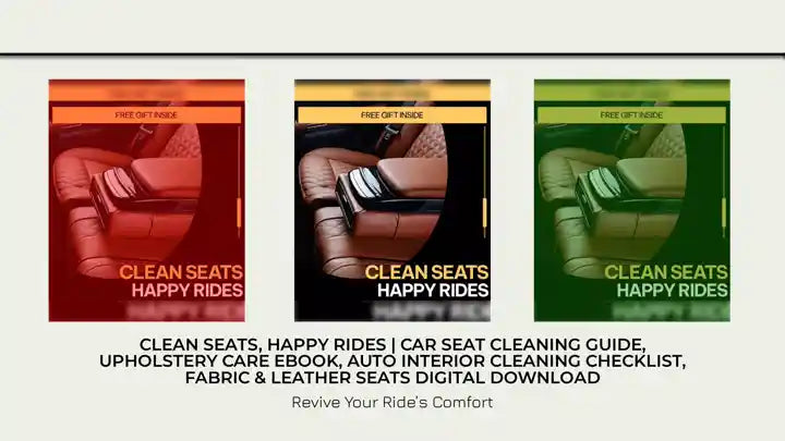 Clean Seats, Happy Rides | Car Seat Cleaning Guide, Upholstery Care eBook, Auto Interior Cleaning Checklist, Fabric &amp; Leather Seats Digital Download by@Outfy
